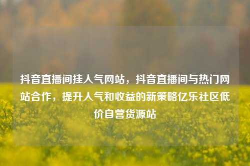 抖音直播间挂人气网站，抖音直播间与热门网站合作	，提升人气和收益的新策略亿乐社区低价自营货源站  第1张