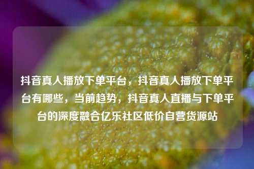 抖音真人播放下单平台，抖音真人播放下单平台有哪些，当前趋势	，抖音真人直播与下单平台的深度融合亿乐社区低价自营货源站  第1张