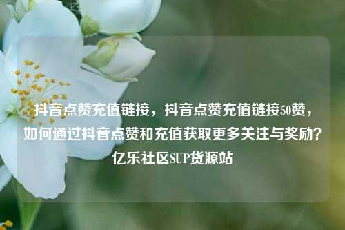 抖音点赞充值链接，抖音点赞充值链接50赞，如何通过抖音点赞和充值获取更多关注与奖励？亿乐社区SUP货源站  第1张