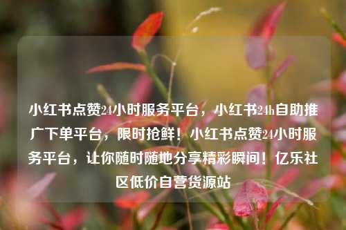 小红书点赞24小时服务平台	，小红书24h自助推广下单平台，限时抢鲜！小红书点赞24小时服务平台，让你随时随地分享精彩瞬间！亿乐社区低价自营货源站  第1张